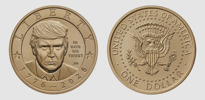 U.S. Mint Releases 250,000 $1 Coins Featuring Trump for America’s 250th Anniversary